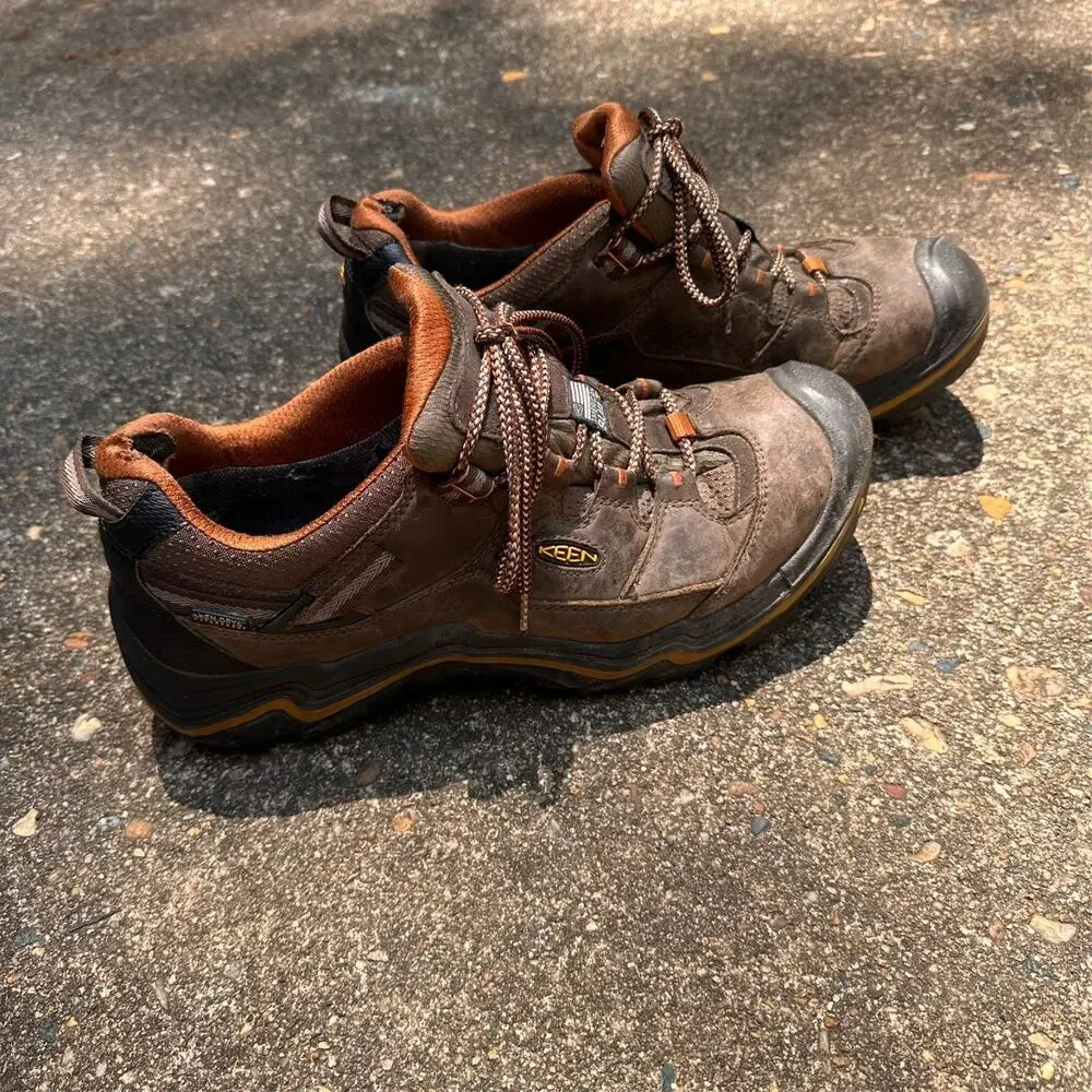 Keen Durand Low Top Shoes Mens 11.5 Brown Leather Waterproof Hiking Trail Boots